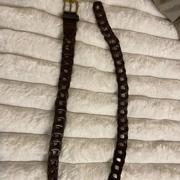 VINTAGE from 70s, HAND-CRAFTED BRAIDED ,Brown Leather BELT Women’s Size M, INDIA - Picture 2 of 7